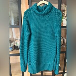 Lululemon Karma Kurmasana Sweater Heathered Forage Teal merino wool turtleneck